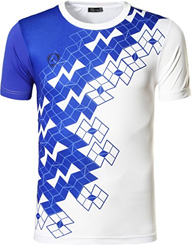 jeansian Hombre Camisetas Deportivas Wicking Quick Dry tee T-Shirt Sport Tops LSL111 White S