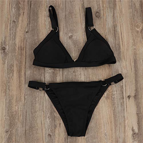 JERFER Ropa de Playa Mujer Bandeau Vendaje Conjunto Bikini Hacer Subir Traje de Baño Brasileño Swimsuit