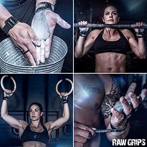 JerkFit Raw Grips, 2 Dedos de Cuero Gimnasia agarres con Protección Completa de la Palma de la Mano (S)