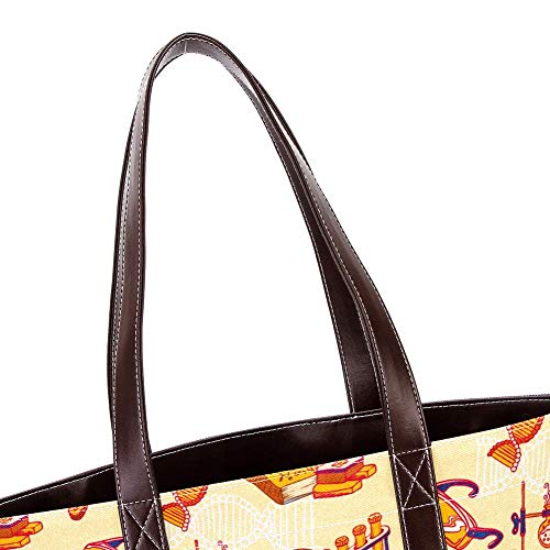 Jessgirl Bolsos de cuero de lona a la moda para mujer, bolso de mano con asa superior, bolso de mano para mujer, bolsos de trabajo coloridos, laboratorio de química