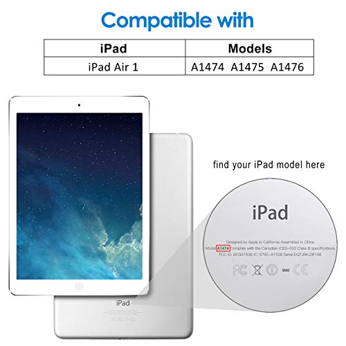 JETech Funda compatible iPad Air, Carcasa con Soporte Función, Auto-Sueño/Estela, Gris Oscuro