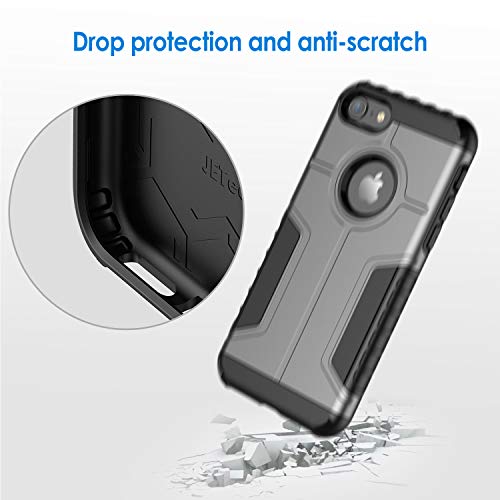 JETech Funda iPhone 8 y iPhone 7, Carcasa Protectora de Doble Capa Absorción de Choque, Plata