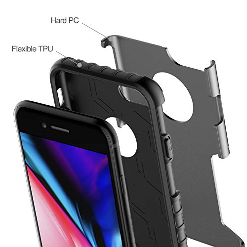 JETech Funda iPhone 8 y iPhone 7, Carcasa Protectora de Doble Capa Absorción de Choque, Plata