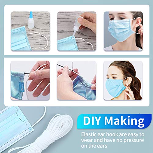 Jeteven 3mm x 100m Cordón Elástico, Cordón Goma Elástico Bandas, Elástico para Material de Costura, Manualidades, Mangas, Banda para el Cabello, Sombrero, Artesanías