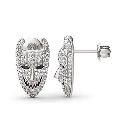 Jeulia Lock de la pesadilla antes de la Navidad Pendientes de plata de ley, regalo de cumpleaños para mujeres y niñas con caja de joyería