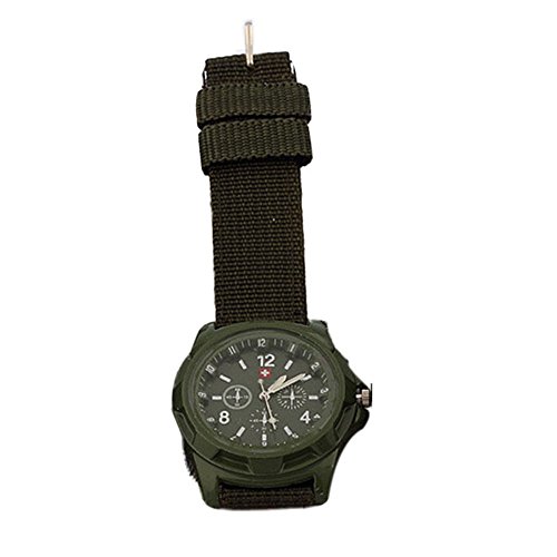 JiaMeng Moda Reloj de Pulsera de Cuarzo de Estilo Militar Reloje Hombres Blue Ray de Cristal Cuarzo analógico Reloj de Aleación Analógica (Ejercito Verde)