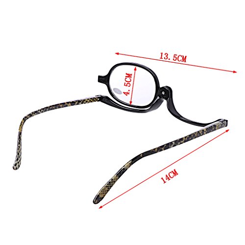 Jiamins - Gafas de cosméticos para mujer, gafas de lectura Presbyopic + 1.0 ~ + 4.0 negro negro +3.0