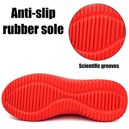 JIANKE Zapatillas de Deporte para Hombre Respirable Sneakers Ligero Zapatos para Correr Rojo 43 EU(Tamaño de Etiqueta 44)