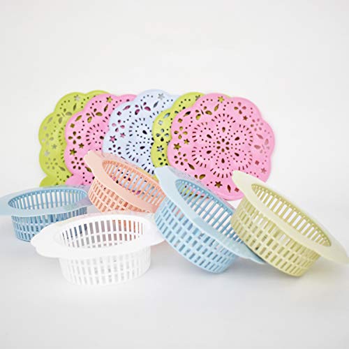 Jicyor Silicona el Filtro de la bañera 10 pcs Práctico En Forma de Pétalo del Ducha Tubo Desagüe Pelo Catcher Tapón de Drenaje Agujero Trampa Filtro de Succión para Fregadero de Cocina Cuarto de Baño