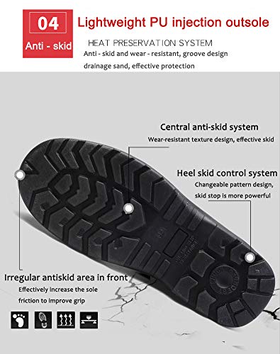 JIEFU Zapatos de Seguridad Ligeros Botas de Trabajo con Puntera de Acero de Compuesto y Suela Anti-Piercing Zapatos de Trabajo Industrial de Cuero de PU Transpirables para Hombres y Mujeres,Negro,41