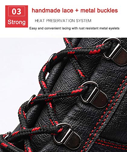 JIEFU Zapatos de Seguridad Ligeros Botas de Trabajo con Puntera de Acero de Compuesto y Suela Anti-Piercing Zapatos de Trabajo Industrial de Cuero de PU Transpirables para Hombres y Mujeres,Negro,41
