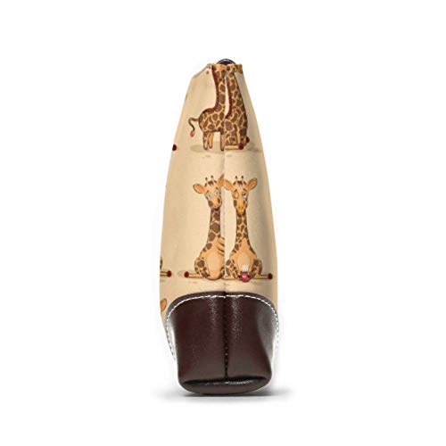 JINCAII Pulsera de cuero impermeable suave para hombres, dibujos animados, linda jirafa, pulsera de cuero con cremallera para mujeres niñas