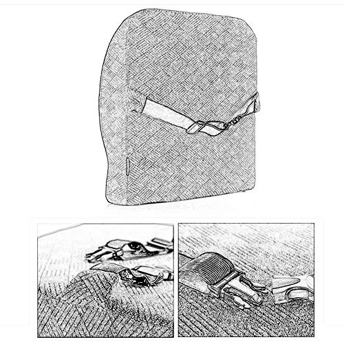 JINFAN Almohada, Almohada Memoria Espuma Cojín Trasero Soporte Lumbar Cojín Trasero Ortopédico Cojín Lumbar Extraíble para Silla De Oficina Asiento De Coche,Braun-40x39x9cm(16x15x4inch)