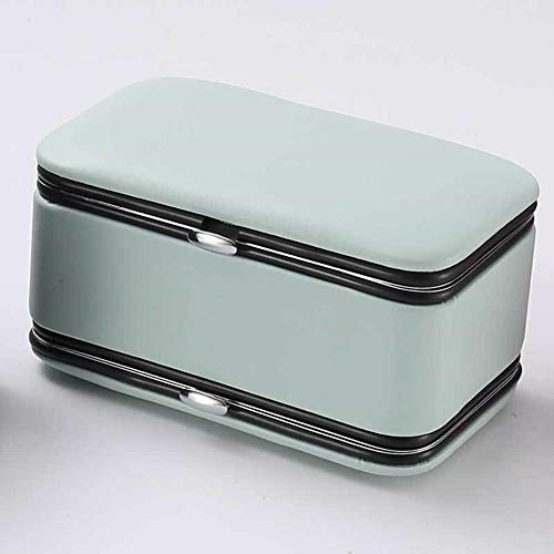 Jinghai Espejo cosmético transfronterizo Coreano Herramienta de manicura Caja de joyería portátil de Doble Capa Pendientes de Almacenamiento Anillo multifunción, Azul nórdico