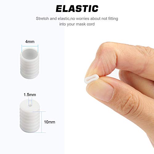 Jinhuaxin Paquete de 200 cierres de silicona para tiras elásticas, tope de cordón ajustable, para cordón elástico, antideslizante, de forma redonda para cuerda elástica suave