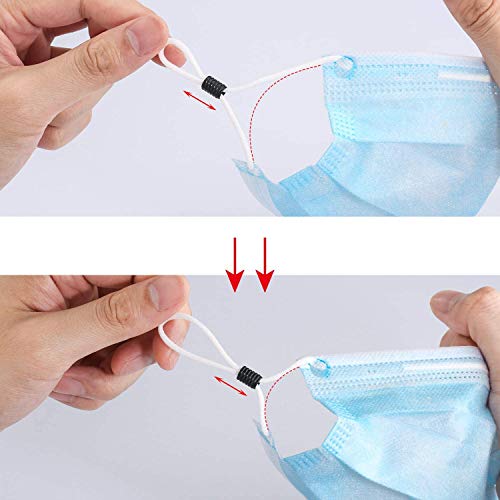 Jinhuaxin Paquete de 200 cierres de silicona para tiras elásticas, tope de cordón ajustable, para cordón elástico, antideslizante, de forma redonda para cuerda elástica suave