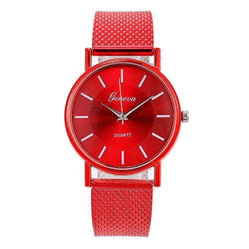 jiushixw Reloj de Cuarzo Mujer de Gama Alta Blue Glass Life Impermeable Distinguido Reloj Femenino Reloj de Pulsera de Cuarzo Moda Damas Muñeca #A