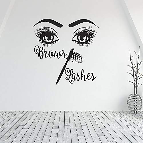 jiuyaomai Salón de Belleza decoración Tatuajes de Pared Cejas pestañas Bar Estudio de Maquillaje Ventana Pegatinas de Pared Vinilo Cejas y pestañas decoración de Estudio 92x94cm