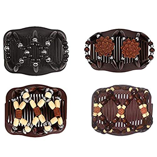 Jixista Magic Hair Comb Mágica Peine Peinetas para el Cabello Pinzas Dobles Elásticas Estirar Combs Magic Hair Clips de Peinetas lateral 4pcs para Ccesorio para Herramienta de Peinado del Cabello