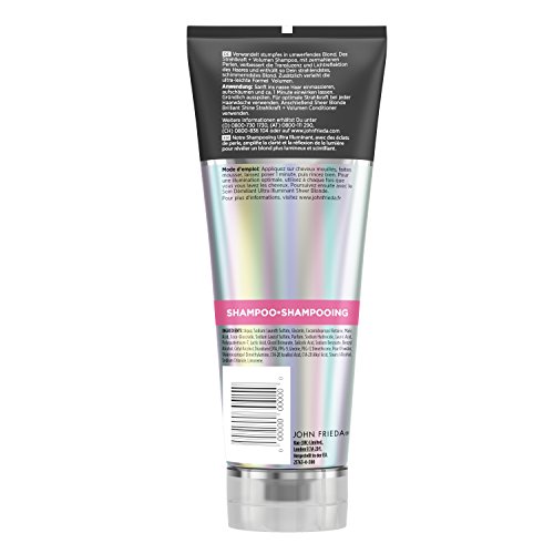 John Frieda Sheer Blonde - Champú de 250 ml, con perlas moleteadas, aporta volumen, mejora la transmisión