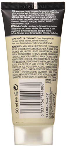 John Frieda Sheer Blonde Highlight Activating, Champú Hidratante para Viajar, 50 ml