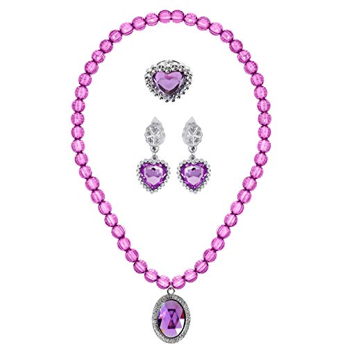 Joinfun Disfraz Princesa Sofia Niña Accesorios Princesa Collar Corona Guantes Pendiente Varita Mágica Pulsera Anillo Princesa Joyas Cosplay Accesorios 9 Piezas