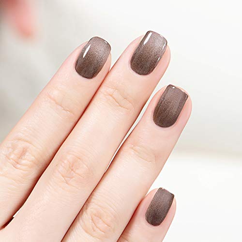 Joligel Esmalte Gel Magnético Uñas UV LED Cat Eye 3D Purpurina Manicura Semipermanente Ojo de Gato Nail Art Diseño Uñas para Otoño Invierno | Chocolate Cafe