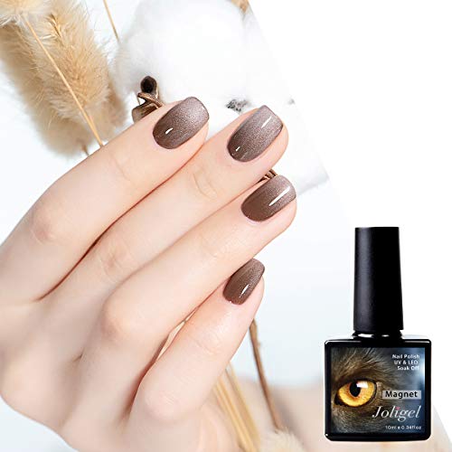 Joligel Esmalte Gel Magnético Uñas UV LED Cat Eye 3D Purpurina Manicura Semipermanente Ojo de Gato Nail Art Diseño Uñas para Otoño Invierno | Chocolate Cafe