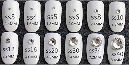 Jollin pegamento Fix Vidrio Diamantes de Cristal de Espalda Plano Gemas de Cristal, cristal AB, SS16 1440pcs