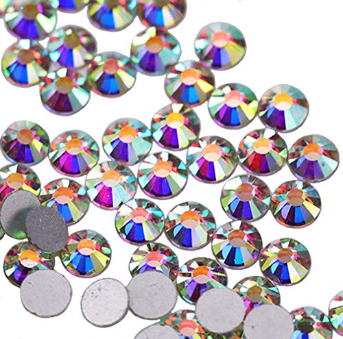 Jollin pegamento Fix Vidrio Diamantes de Cristal de Espalda Plano Gemas de Cristal, cristal AB, SS16 1440pcs