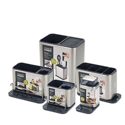 Joseph Joseph Surface Organizador para Fregadero, Acero Inoxidable, Plata, 18x12.8x12.5 cm