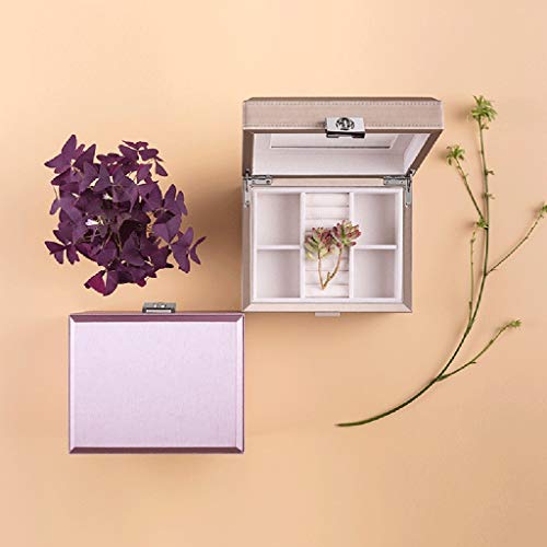 Joyero, Princess Cute European Box Korea Storage Con Cerradura Cajones De Cuero La Pu, Estuche Espejo, Viaje Portátil, Niña Anillos Regalo San Valentín, Pulseras, Aretes, Collares Decorative Trinket