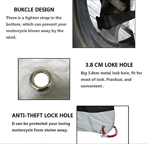 JOYEUX Funda Moto 190T Cubierta Impermeable de Motocicleta Protector Cubierta para Moto/Motocicleta Funda Cubre Moto Impermeable