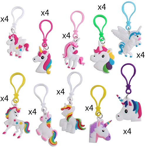 JPYH Llavero de Unicornio 40 Piezas, Llavero de Unicornio, el Favorito de los Niños, Regalos, 10 Estilos, Lindo e Interesante Llavero de Unicornio