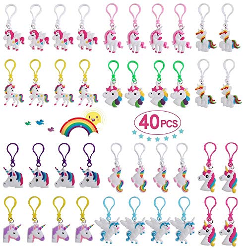 JPYH Llavero de Unicornio 40 Piezas, Llavero de Unicornio, el Favorito de los Niños, Regalos, 10 Estilos, Lindo e Interesante Llavero de Unicornio