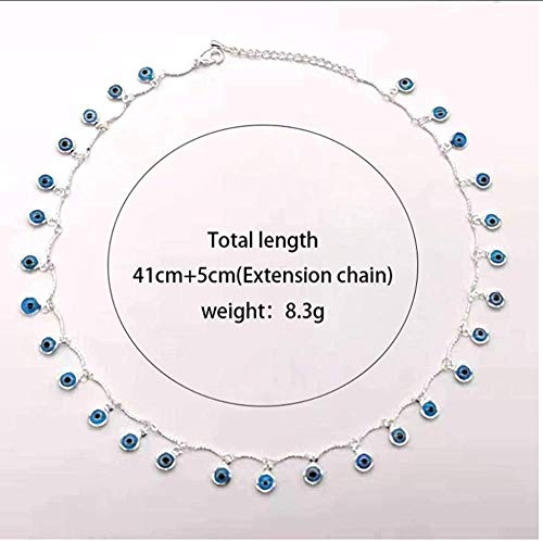 JSYHXYK Collar Moda Tricolor Ojos De Cristal Bohemio Estrella Gota Colgante Señoras Collar Artículos Joyería