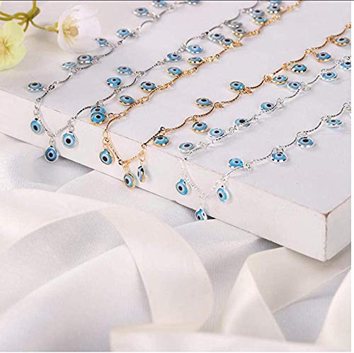 JSYHXYK Collar Moda Tricolor Ojos De Cristal Bohemio Estrella Gota Colgante Señoras Collar Artículos Joyería