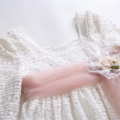 Ju petitpop Lajinirr Vestido de Encaje de Ganchillo con Banda de Encaje Colorete, Vestidos niñas celebración