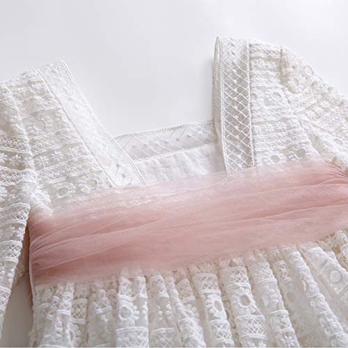 Ju petitpop Lajinirr Vestido de Encaje de Ganchillo con Banda de Encaje Colorete, Vestidos niñas celebración