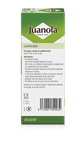 JUANOLA Jarabe Tos Adultos - Producto sanitario con llantén menor, altea, própolis y miel de flores - Tos seca o productiva - 150 ml