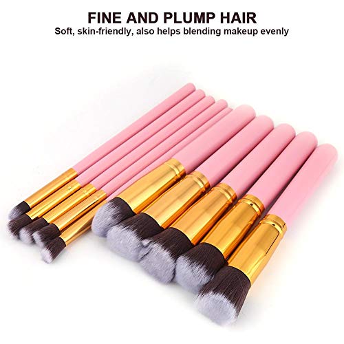 Juego de 10 Brochas para Cosméticos, Brocha para Cejas, Juego de Brochas para Maquillaje Base Pequeña y Grande para Mezclar Sombras de Ojos Brochas para Resaltar Brochas para Cosméticos Brochas