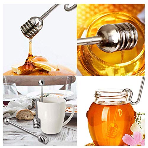 Juego de 2 cucharas de miel de acero inoxidable, para mezclar miel, café, té con leche, bebidas, etc.