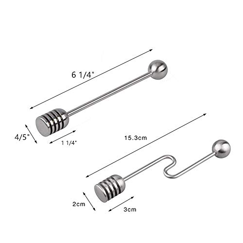 Juego de 2 cucharas de miel de acero inoxidable, para mezclar miel, café, té con leche, bebidas, etc.