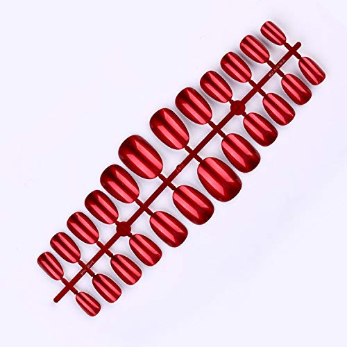 Juego de 24 puntas de uñas postizas reutilizables para decoración y diseño de prensa de uñas postizas, color 4