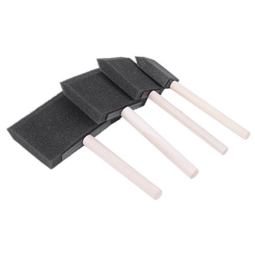 Juego de 4 brochas de esponja de espuma, mango de madera, pintura, manualidades, pinceles de dibujo, pinceles de pintura, manualidades, proyectos de dibujo, herramienta de suministro