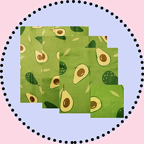 Juego de 6 envoltorios de Cera de Abeja | Envoltura Sandwich | Ecológico, Orgánico, Biodegradable, Lavable, Reutilizable | Bocadillo Grande