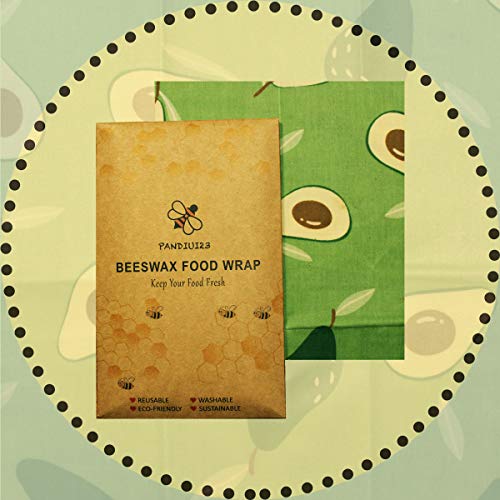 Juego de 6 envoltorios de Cera de Abeja | Envoltura Sandwich | Ecológico, Orgánico, Biodegradable, Lavable, Reutilizable | Bocadillo Grande