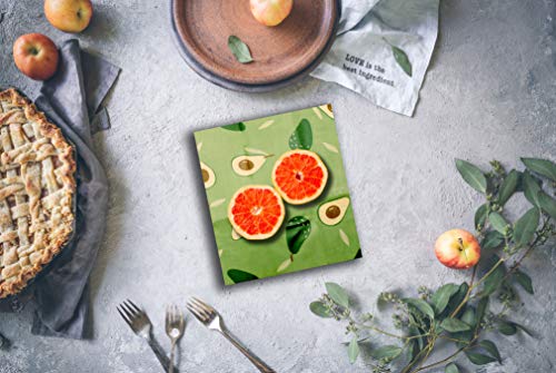 Juego de 6 envoltorios de Cera de Abeja | Envoltura Sandwich | Ecológico, Orgánico, Biodegradable, Lavable, Reutilizable | Bocadillo Grande