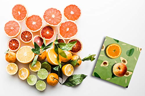 Juego de 6 envoltorios de Cera de Abeja | Envoltura Sandwich | Ecológico, Orgánico, Biodegradable, Lavable, Reutilizable | Bocadillo Grande