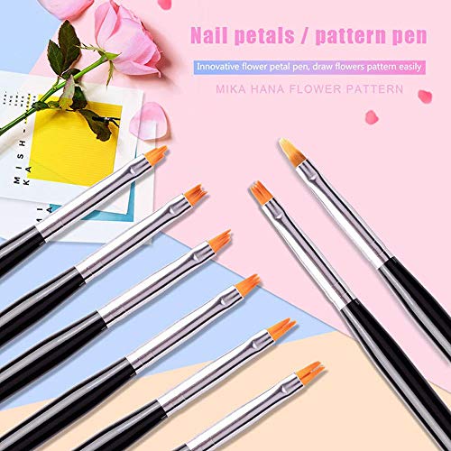Juego de 8 pinceles para decoración 3D de uñas, pinceles de pintura acrílica, degradada, para manualidades, diseño de pétalos de flor, herramienta de manicura francesa para niñas